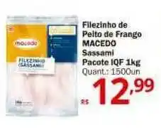 Althoff Supermercados Filezinho De Peito De Frngo Macedo Sassami Pacote Iqf 1kg oferta