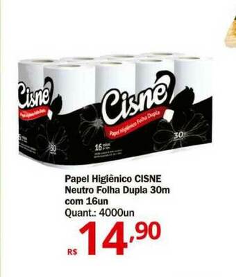 Althoff Supermercados Papel Higiênico Cisne Neutro Folha Dupla 30m Com 16un oferta