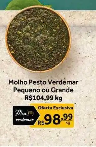 Verdemar Supermercado Molho pesto verdemar pequeno ou granide oferta