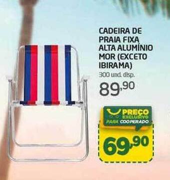 Cadeira de praia fixa alta aluminio mor