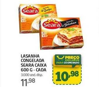 Cooper Lasanha congelada seara oferta