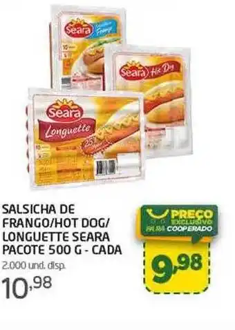 Cooper Salsicha de frango hot dog longuette seara oferta