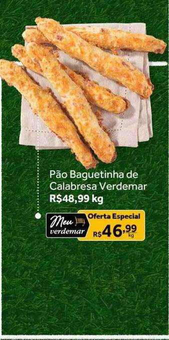Verdemar Supermercado Pão baguetinha de calabresa verdemar oferta