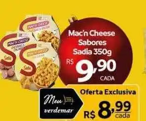 Verdemar Supermercado Mac'n cheese sabores sadia oferta