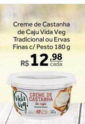 Verdemar Supermercado Creme de castanha de caju vida veg tradicional ou ervas finas c pesto oferta