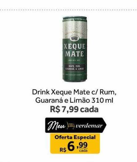 Fardo 24 Latas Bebida Xeque Mate Rum Limão 355ml Entrega Nf