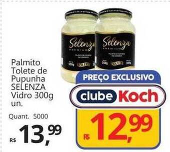 Supermercados Koch Palmito tolete de pupunha selenza oferta