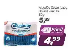 Supermercados São Vicente Algodão Cottonbaby Bolas Brancas 50g oferta