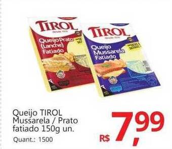 Supermercados Koch Queijo tirol mussarela prato fatiado oferta