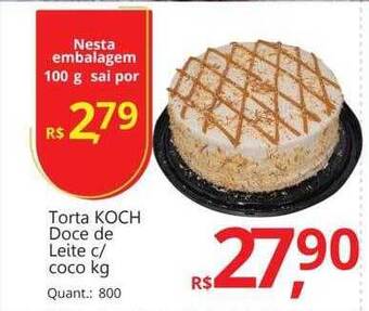Supermercados Koch Torta koch doce de leite c coco kg oferta