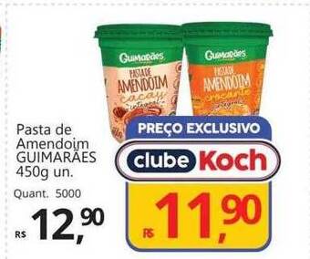 Supermercados Koch Pasta de amendoim guimarães oferta