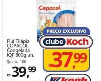 Supermercados Koch Filé tilápia copacol congelada iqf oferta