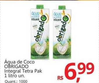 Supermercados Koch Água de coco obrigado integral tetra pak oferta