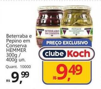 Supermercados Koch Beterraba e pepino em conserva hemmer oferta
