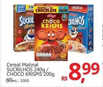 Cereal matinal sucrilhos choco krispis