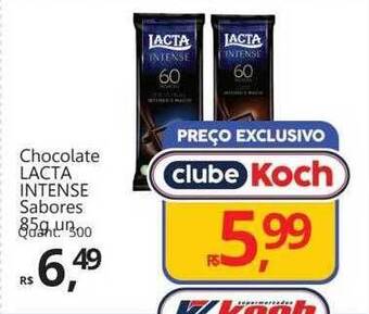 Supermercados Koch Chocolate lacta intense sabores oferta