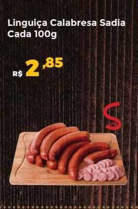 Villarreal Supermercados Linguiça calabresa sadia oferta