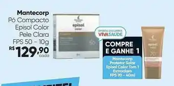 Mantecorp pó compacto episol color pele clara fps 50