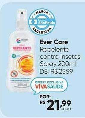 Drogaria São Paulo Ever care repelente contra insetos spray oferta