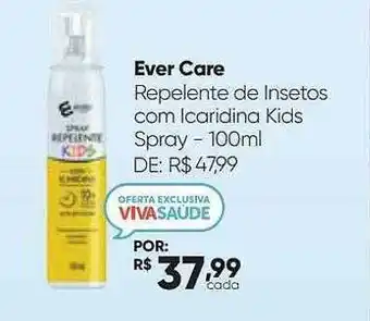 Drogaria São Paulo Ever care repelente de insetos com icaridina kids spray oferta