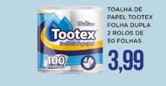 Apoio Mineiro Toalha de papel tootex folha dupla 2 rolos de 50 folhas oferta