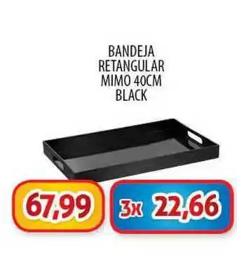 Bandeja Retangular Mimo 40cm Black