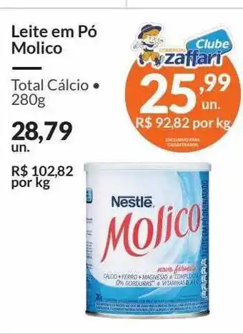Zaffari Leite em pó molico oferta