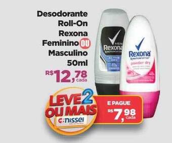 Farmácias Nissei Desodorante roll-on rexona feminino ou masculino oferta