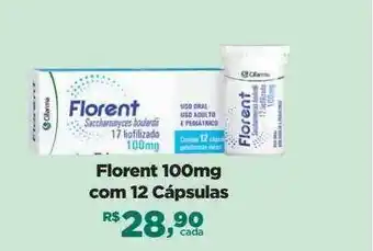 Farmácias Nissei Florent 100mg com 12 cápsulas oferta