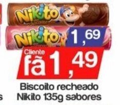 Biscoito recheado Nikito 135g sabores
