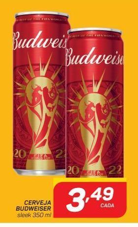 GBarbosa Cerveja budweiser sleek 350 ml oferta