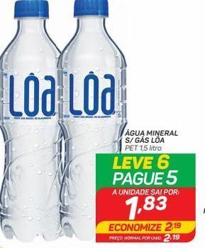 GBarbosa Água mineral s/ gás lôa pet 1,5 litro oferta
