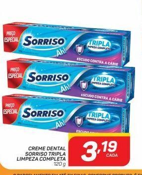 GBarbosa Creme dental sorriso tripla limpeza completa 120 g oferta