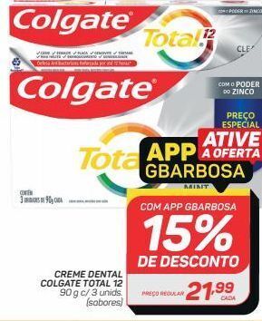 GBarbosa Creme dental colgate total 12 90 g c/ 3 unids. (sabores oferta
