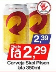 Supermercados Gricki Cerveja Skol Pilsen lata 350ml oferta