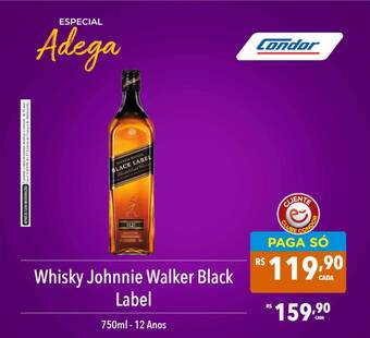 Supermercados Condor Whisky johnnie walker black label oferta