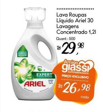 Giassi Supermercados Lava roupas líquido ariel 30 lavagens concentrado oferta