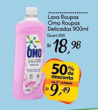 Giassi Supermercados Lava roupas omo roupas delicadas 50% de desconto na 2a unidade oferta