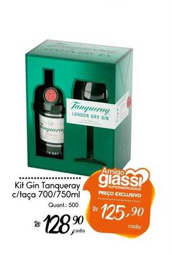 Giassi Supermercados Kit gin tanqueray c taça oferta