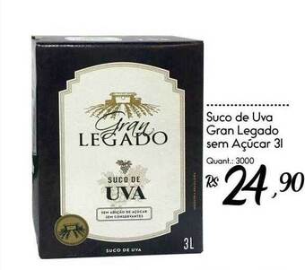 Giassi Supermercados Suco de uva gran legado sem açúcar oferta