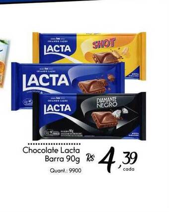 Giassi Supermercados Chocolate lacta barra oferta