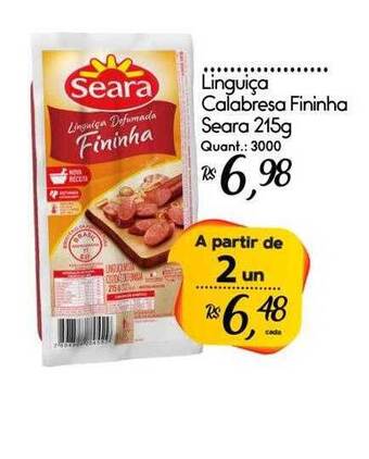 Giassi Supermercados Linguiça calabresa fininha seara oferta