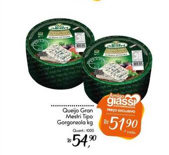 Giassi Supermercados Queijo gran mestri tipo gorgonzola oferta