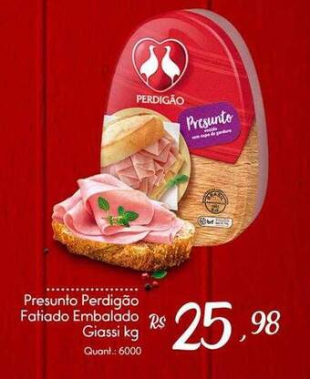 Giassi Supermercados Presunto perdigão fatiado embalado giassi oferta