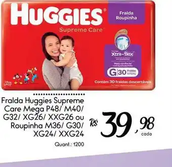 Giassi Supermercados Fralda huggies supreme care emga ou roupinha oferta