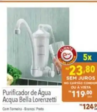 Supermercados Condor Purificador de água acqua bella lorenzetti oferta