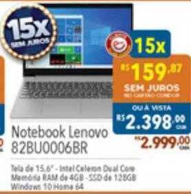 Supermercados Condor Notebook lenovo 82bu0006br oferta