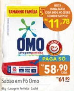 Supermercados Condor Sabão em pó omo oferta