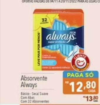 Supermercados Condor Absorvente always oferta