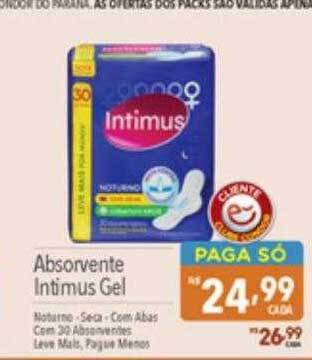 Supermercados Condor Absorvente intimus gel oferta